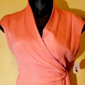 "Peach Me" satin tie dress